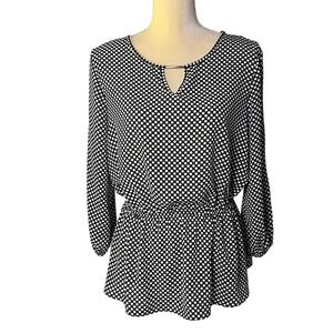 Est. 1946 Women's Polka Dot Blouse‎ Top with Keyhole Detail - Size Small